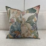 100% Linen Peonies Print Pillow - Image 2