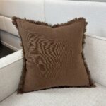 100% Linen Deco Pillow - Chocolate Brown - Image 3