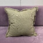 100% Linen Pillow in Dark Green - Image 2