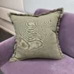100% Linen Pillow in Dark Green - Image 3