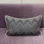 Blue & Gray ZigZag Lumbar Pillow