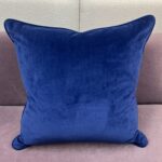 Florals in Blue and Grapefruit Pillow - Image 2