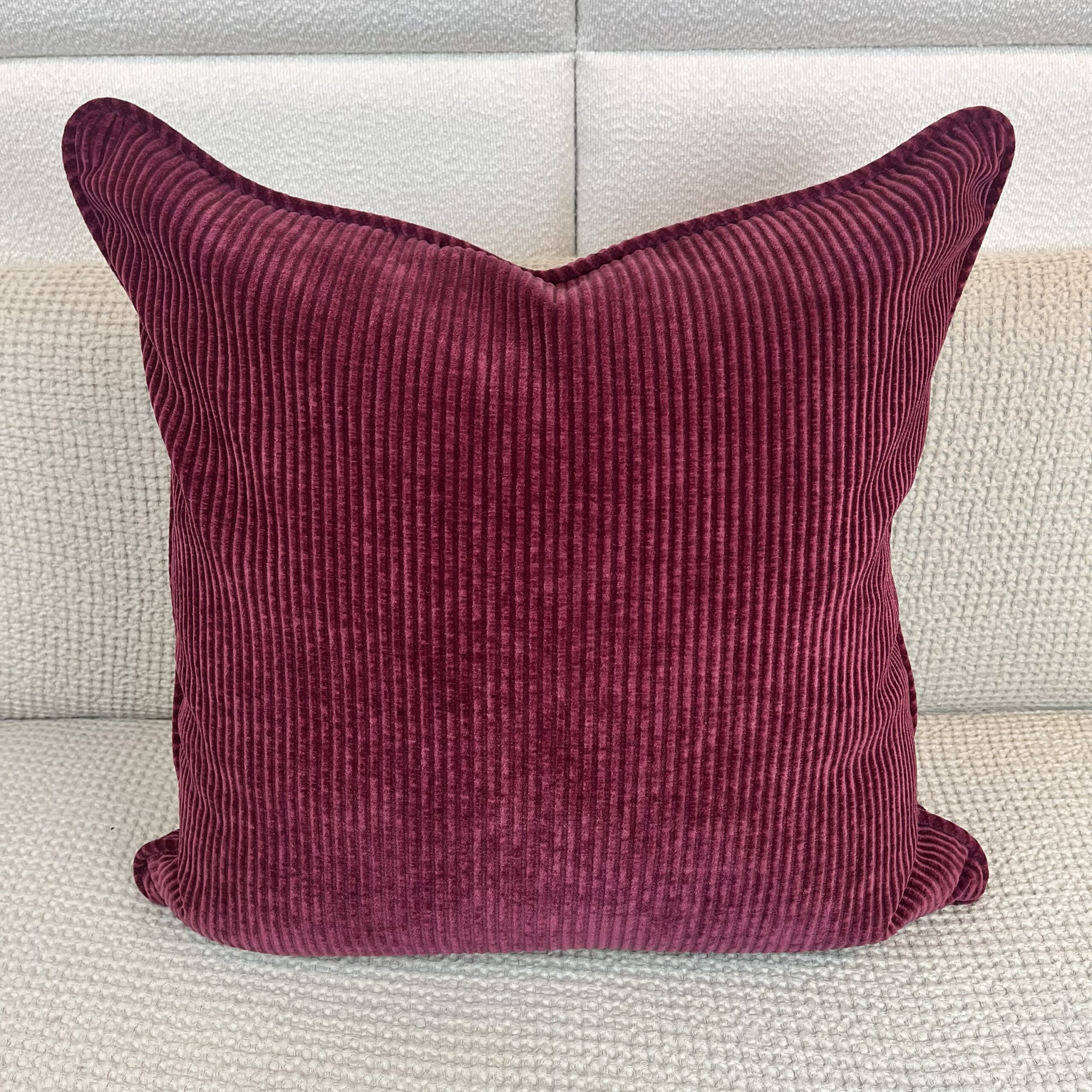 img_7146 Richmond Ruby Velvet Corduroy Pillow - Image 1