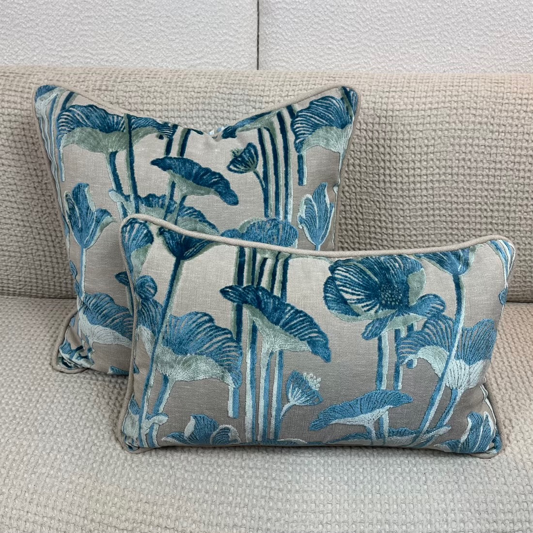 IMG_7266 Vanity Blossom Pillow in Blue - Image 1