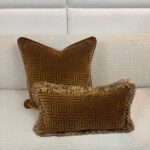 Greek Key Velvet Pillow