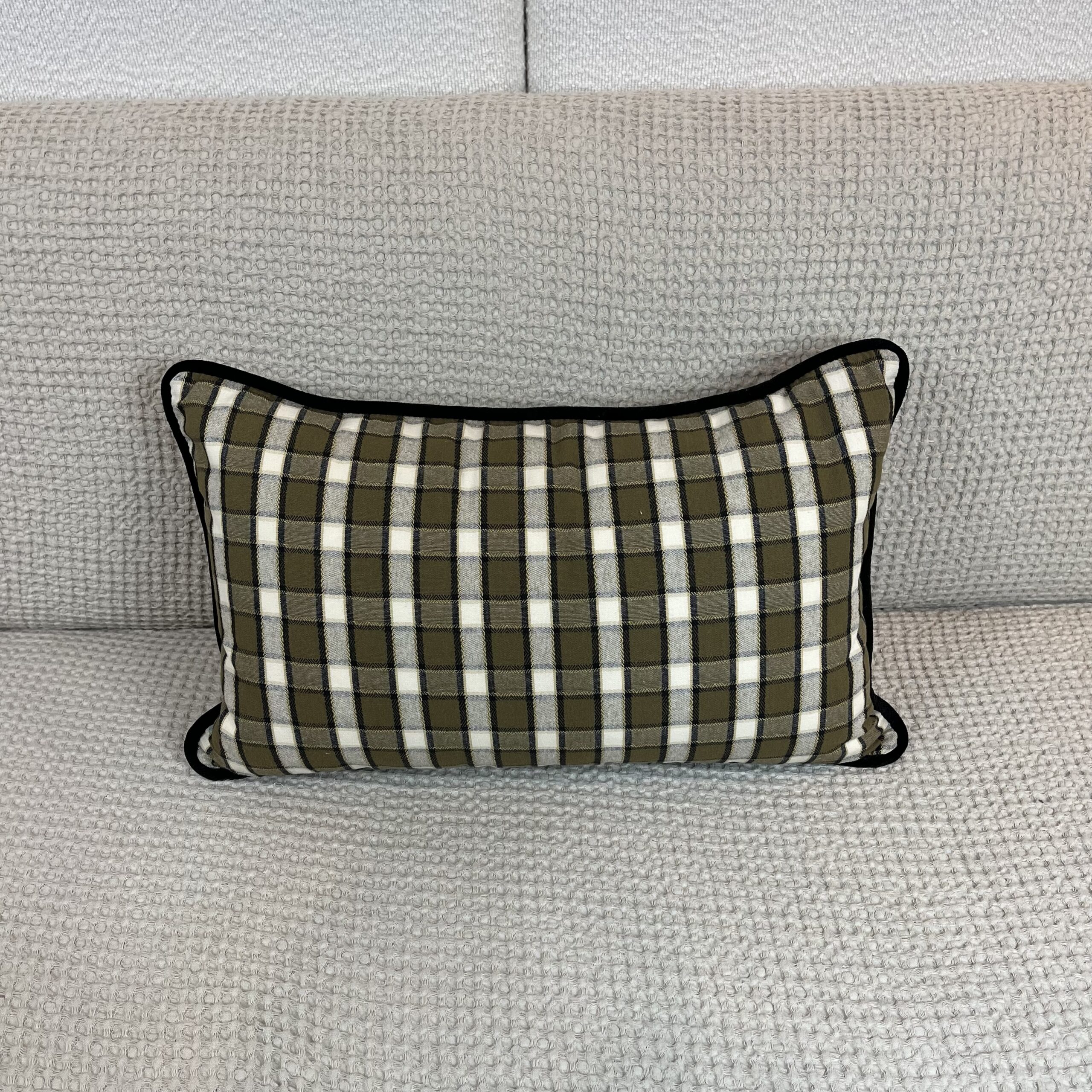 img_7168 Gold and Black Plaid Pillow - Image 1