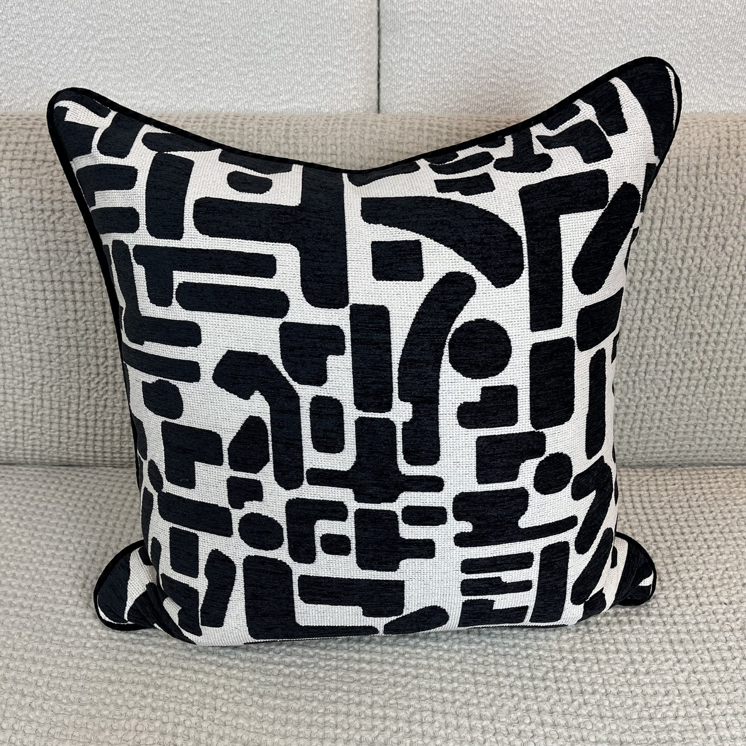 img_7176 Black and White Geo Pillow - Image 1