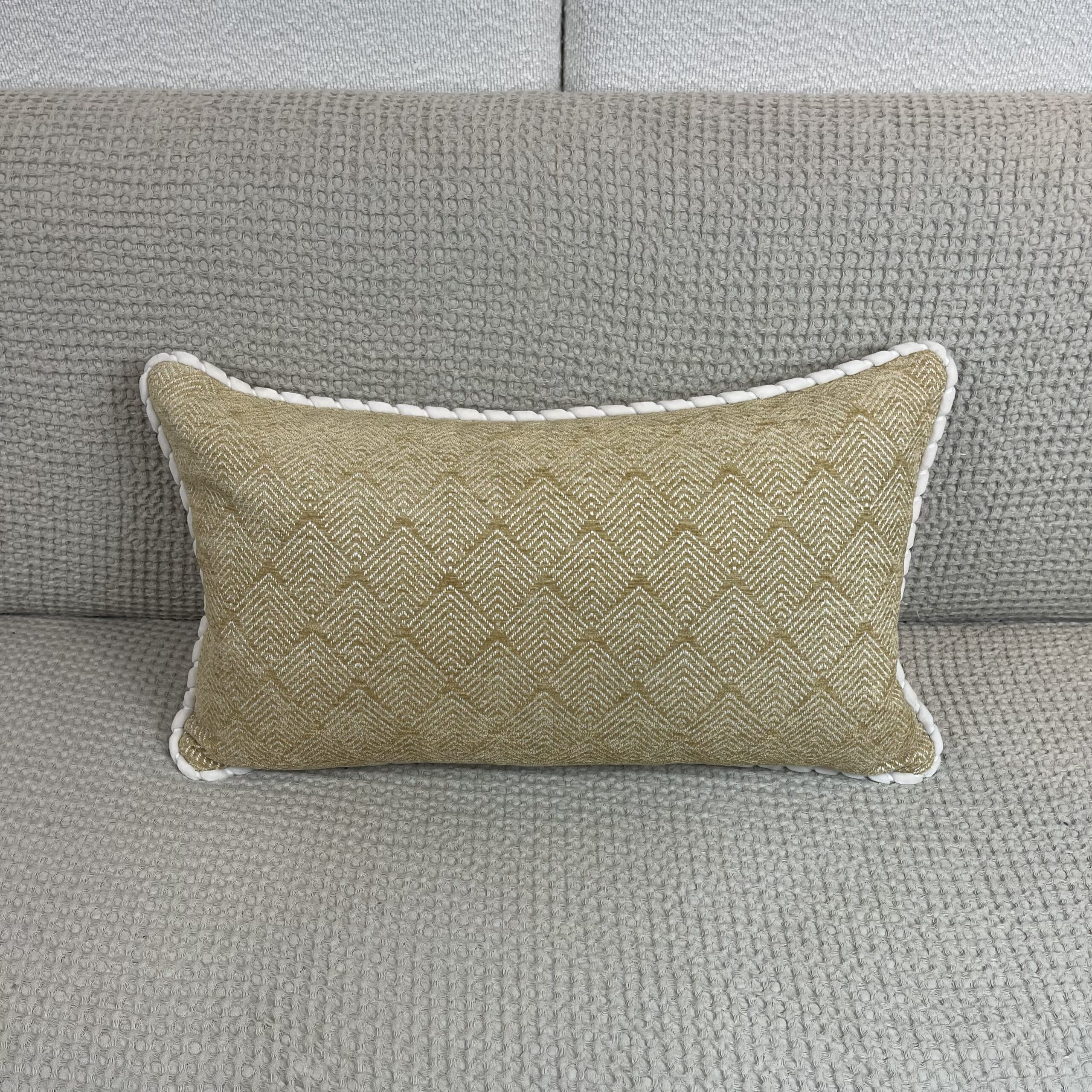 img_7191 Yellow and White Lumbar Pillow - Image 1