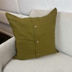 100% Linen - Olive Green Pillow - Image 3