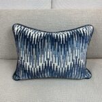 Blue Multi Zigzag Velvet Pillow