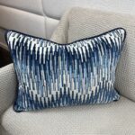 Blue Multi Zigzag Velvet Pillow - Image 3
