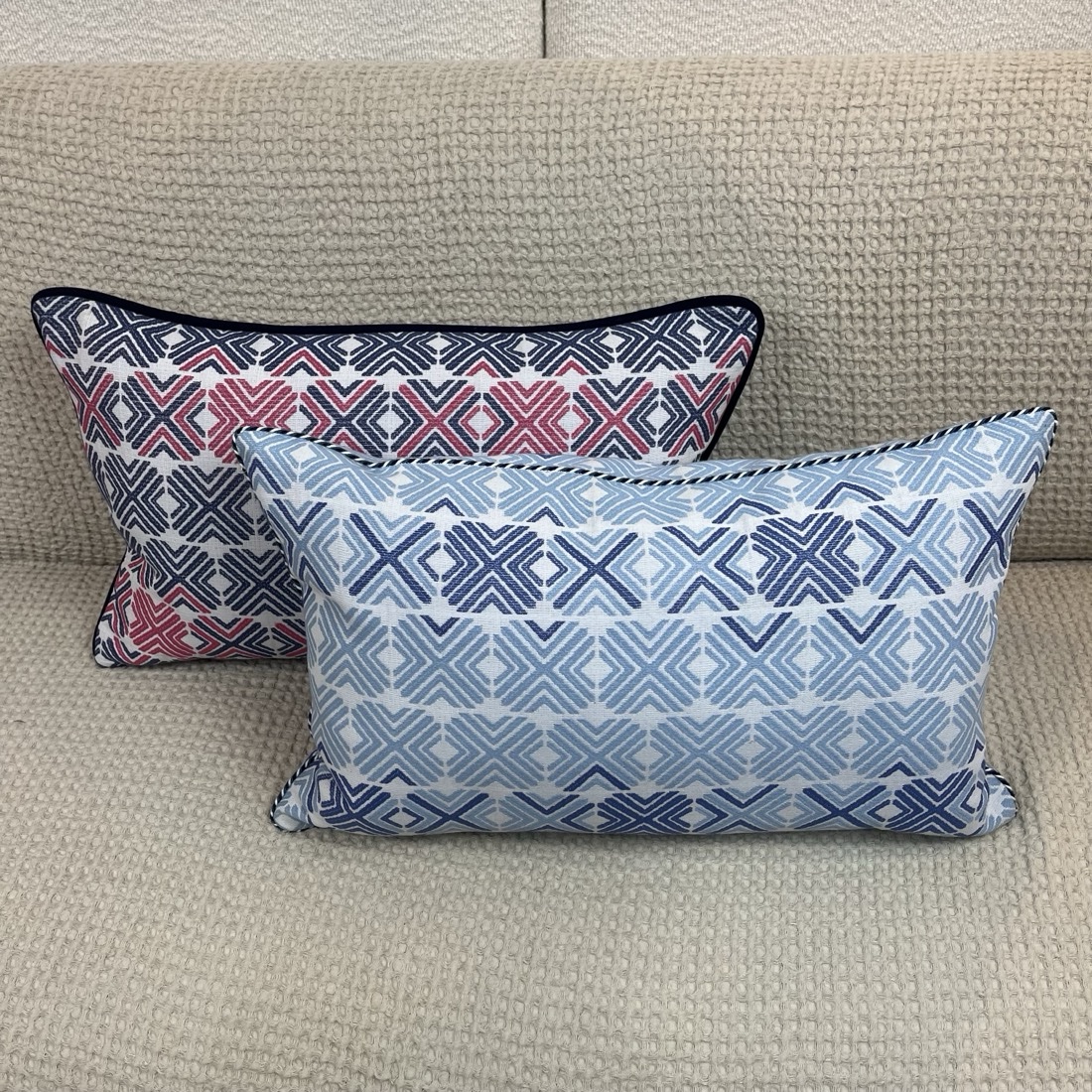 img_7532 Indoor/Outdoor Pillow with Thibaut Fabric - Image 1