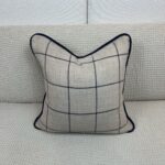 Kravet Tan & Navy Pillow