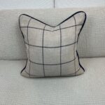 Kravet Tan & Navy Pillow - Image 2