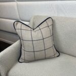 Kravet Tan & Navy Pillow - Image 3