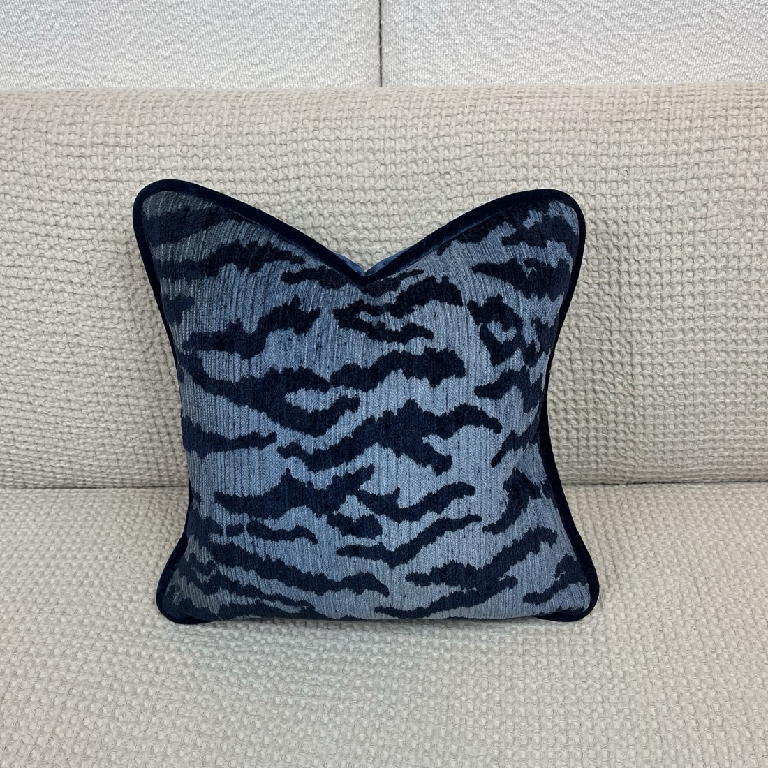 img_7561 Wild Stripes in Blue Thibaut Pillow - Image 1