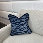 Wild Stripes in Blue Thibaut Pillow - Image 3