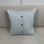 100% Linen - Striped Green Pillow