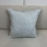 100% Linen - Striped Green Pillow - Image 2