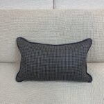 Houndstooth in Blue-Gray Lumbar Pillow