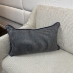 Houndstooth in Blue-Gray Lumbar Pillow - Image 3