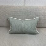 Green Pinstripe Lumbar Pillow - Image 2