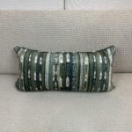 Textured Green Velvet Lumbar Pillow