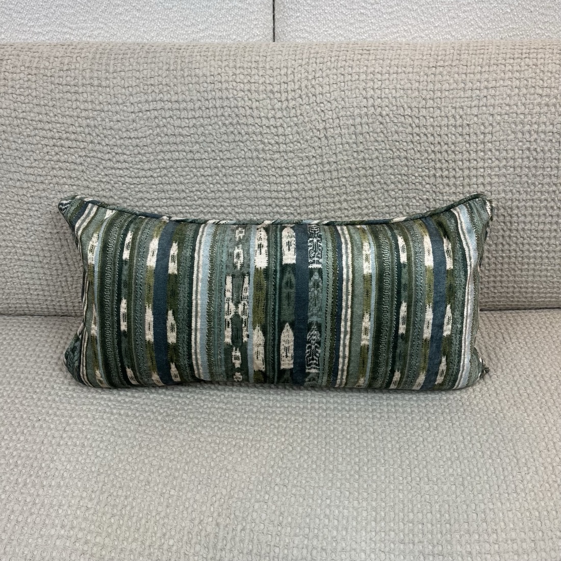 img_7856 Textured Green Velvet Lumbar Pillow - Image 1