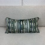 Textured Green Velvet Lumbar Pillow - Image 2