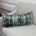 Textured Green Velvet Lumbar Pillow - Image 3
