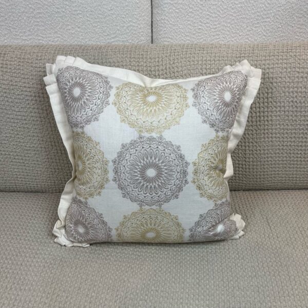 Embroidered Florals w/ Pleated Corners Pillow
