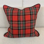 Red Plaid Throw Pillow