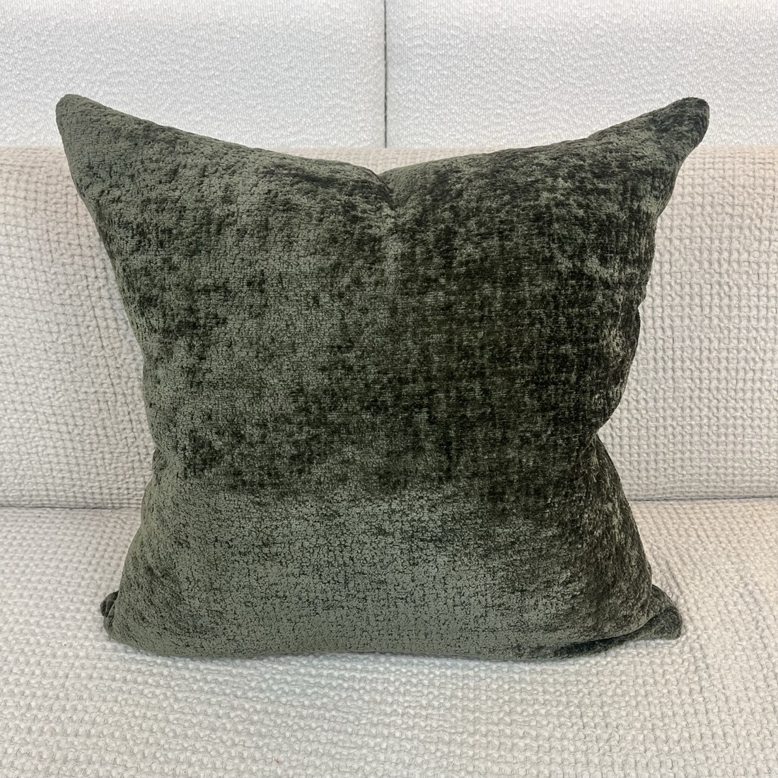 img_7948 Dark Green Cut Velvet Pillow - Image 1