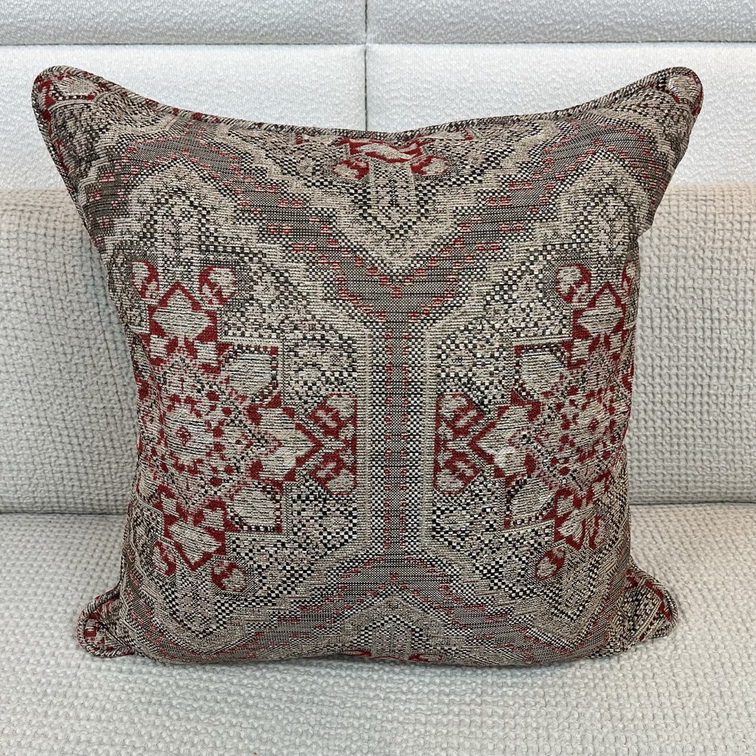 img_7972 Woven Euro Pillow in Red - Image 1