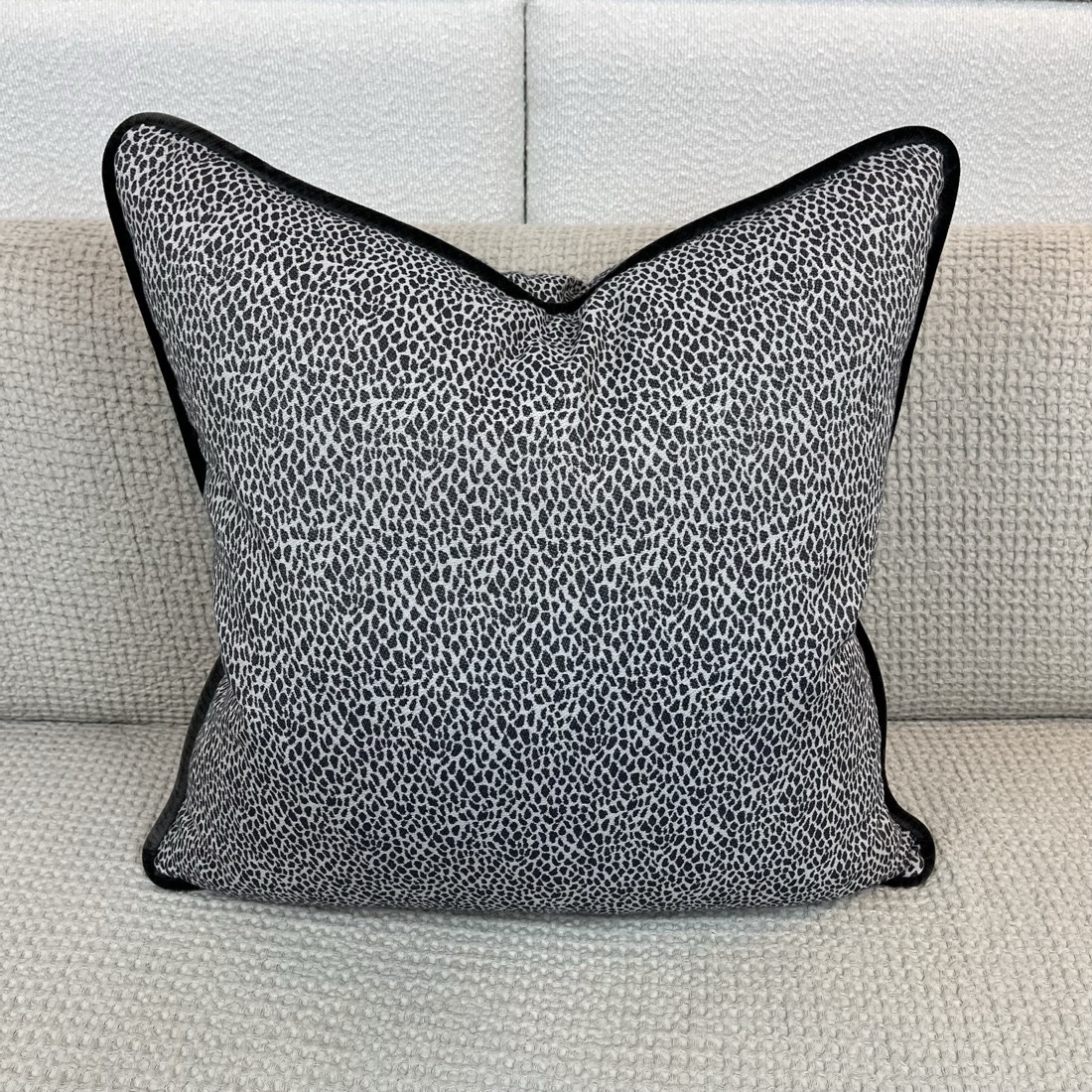 img_7980 Spotted Black Throw Pillow - Image 1